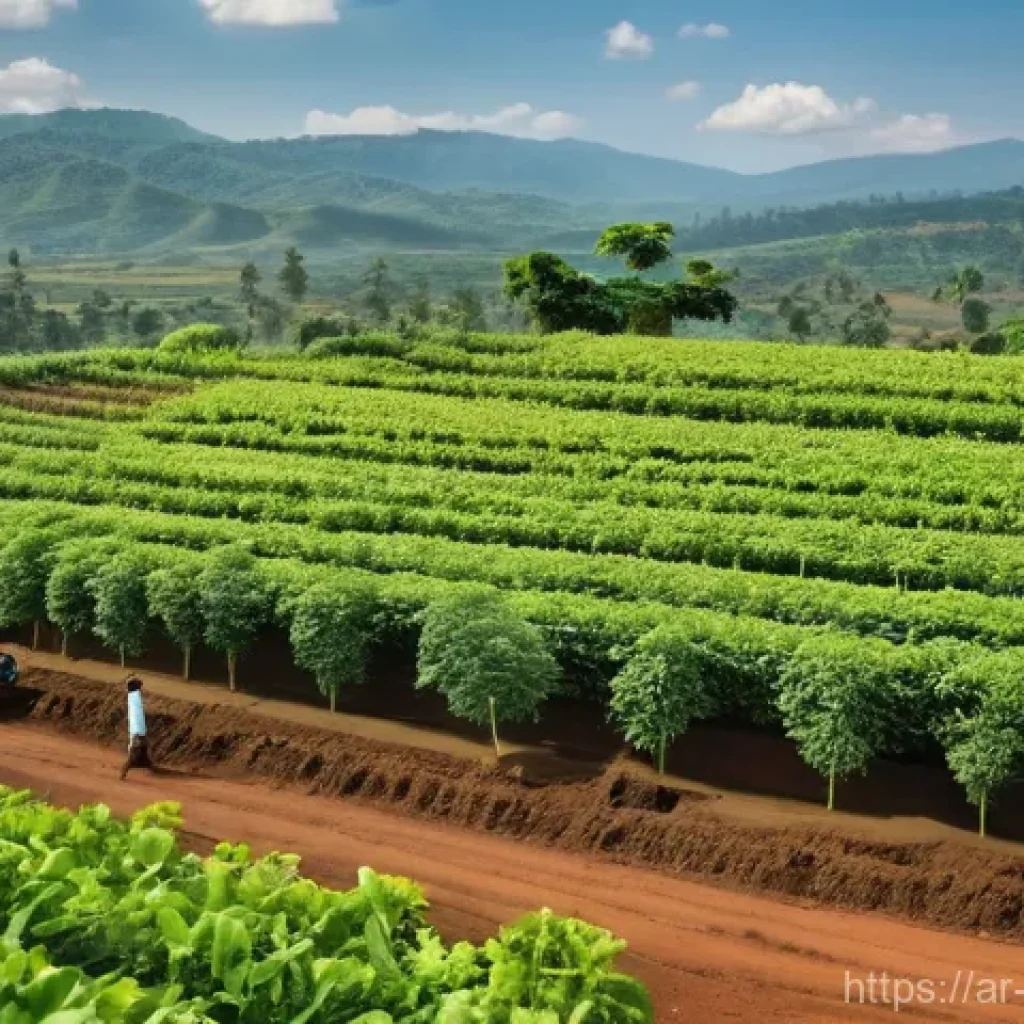 부룬디 티크목 생산 - **Prompt 1: Sustainable Teak Farming in Burundi**
"A vibrant, wide-angle shot capturing the lush...