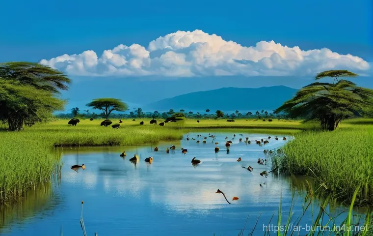 부룬디 수도 부줌부라 - **Prompt:** A bustling and vibrant outdoor market scene in East Africa. Numerous local Burundian men... 부룬디 수도 부줌부라 - **Prompt:** A bustling and vibrant outdoor market scene in East Africa. Numerous local Burundian men...