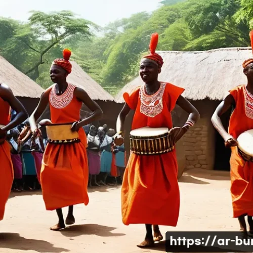 Home 26 부룬디 부족별 문화 - **Prompt:** "A vibrant and energetic scene depicting a group of diverse Burundian men and women perf...